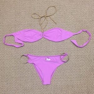 Pink with gold accent bikini
